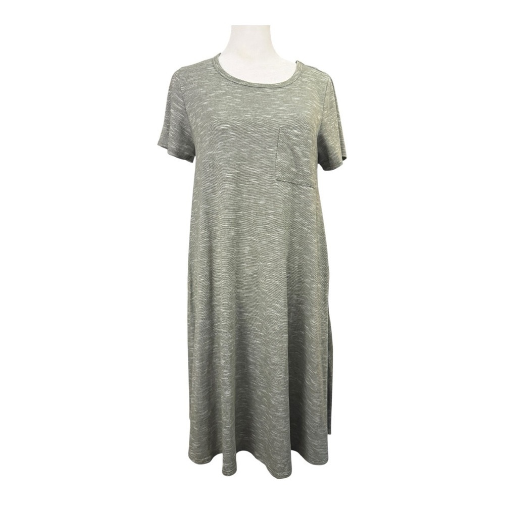 LuLaRoe Carly Dress Size Small | High-Low Swing Dress | Heathered Sage Green